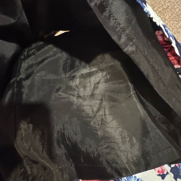 Express Floral A-Line Skirt Size 12 Navy Pink Blue Fit & Flare Lined - Picture 4 of 5